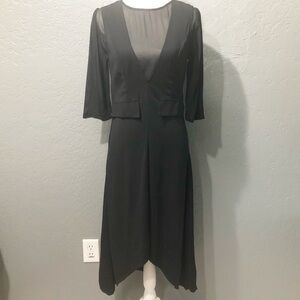 AZAI black sheer chest and peekaboo sheer back